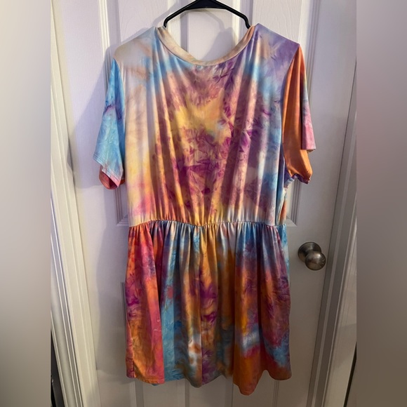 Chic Soul Another Setting Sun Dress, Orange-Purple Size 1x - Picture 4 of 6